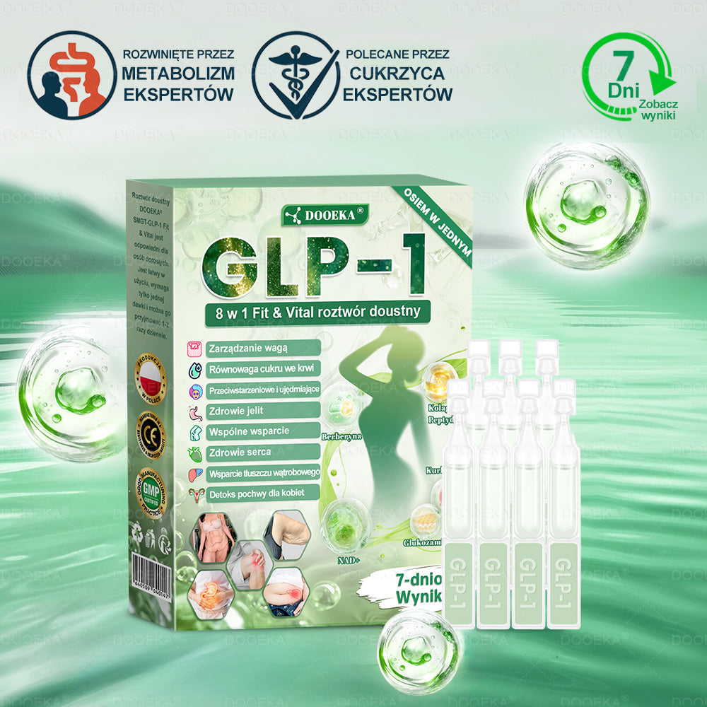 👨⚕DOOEKA® GLP-1 8 w 1 Fit & Vital roztwór doustny🌿 – Raz dziennie, widoczne zmiany w ciągu 7 dni / W przypadku otyłości, zdrowia serca i układu krążenia, cukrzycy, bezdechu sennego, zdrowia jelit, problemów ze stawami i wielu innych