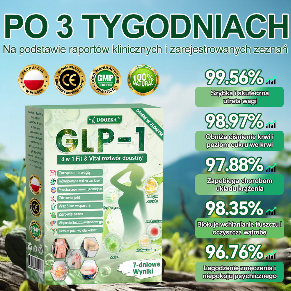 👨⚕DOOEKA® GLP-1 8 w 1 Fit & Vital roztwór doustny🌿 – Raz dziennie, widoczne zmiany w ciągu 7 dni / W przypadku otyłości, zdrowia serca i układu krążenia, cukrzycy, bezdechu sennego, zdrowia jelit, problemów ze stawami i wielu innych