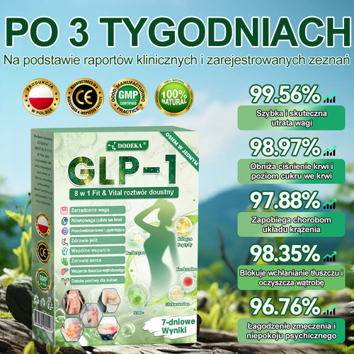 👨⚕DOOEKA® GLP-1 8 w 1 Fit & Vital roztwór doustny🌿 – Raz dziennie, widoczne zmiany w ciągu 7 dni / W przypadku otyłości, zdrowia serca i układu krążenia, cukrzycy, bezdechu sennego, zdrowia jelit, problemów ze stawami i wielu innych