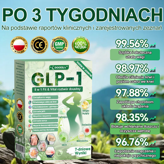 👨⚕DOOEKA® GLP-1 8 w 1 Fit & Vital roztwór doustny🌿 – Raz dziennie, widoczne zmiany w ciągu 7 dni / W przypadku otyłości, zdrowia serca i układu krążenia, cukrzycy, bezdechu sennego, zdrowia jelit, problemów ze stawami i wielu innych