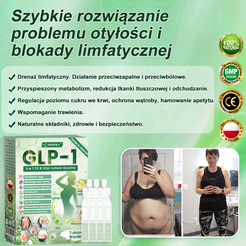 👨⚕DOOEKA® GLP-1 8 w 1 Fit & Vital roztwór doustny🌿 – Raz dziennie, widoczne zmiany w ciągu 7 dni / W przypadku otyłości, zdrowia serca i układu krążenia, cukrzycy, bezdechu sennego, zdrowia jelit, problemów ze stawami i wielu innych