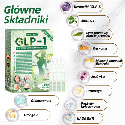 👨‍⚕‍DOOEKA® GLP-1 8 w 1 Fit & Vital roztwór doustny🌿 – Raz dziennie, widoczne zmiany w ciągu 7 dni / W przypadku otyłości, zdrowia serca i układu krążenia, cukrzycy, bezdechu sennego, zdrowia jelit, problemów ze stawami i wielu innych
